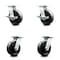 Service Caster 8 Inch Phenolic Wheel Heavy Duty Top Plate Swivel Caster Set with 2 Brakes SCC SCC-55S825-PHR-2-SLB-2 - alternate 1
